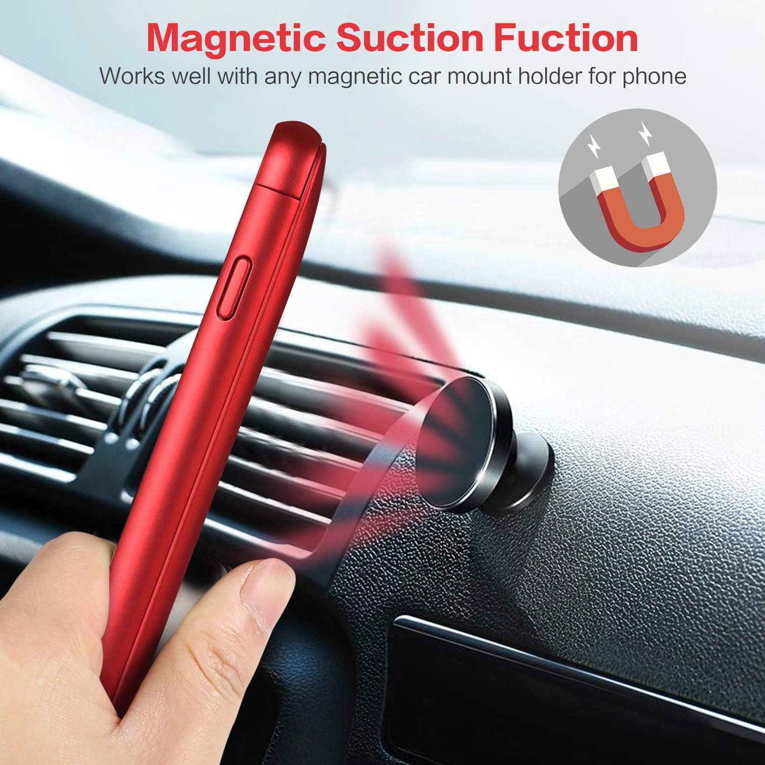Battery Case for iPhone 8 Plus/7 Plus, TAYUZH 4200 mAh Slim Portable Rechargeable Charging Case Compatible for iPhone 8 Plus/7 Plus/6 Plus(5.5 Inch) Protective Extended Magnetic Battery Case - Red