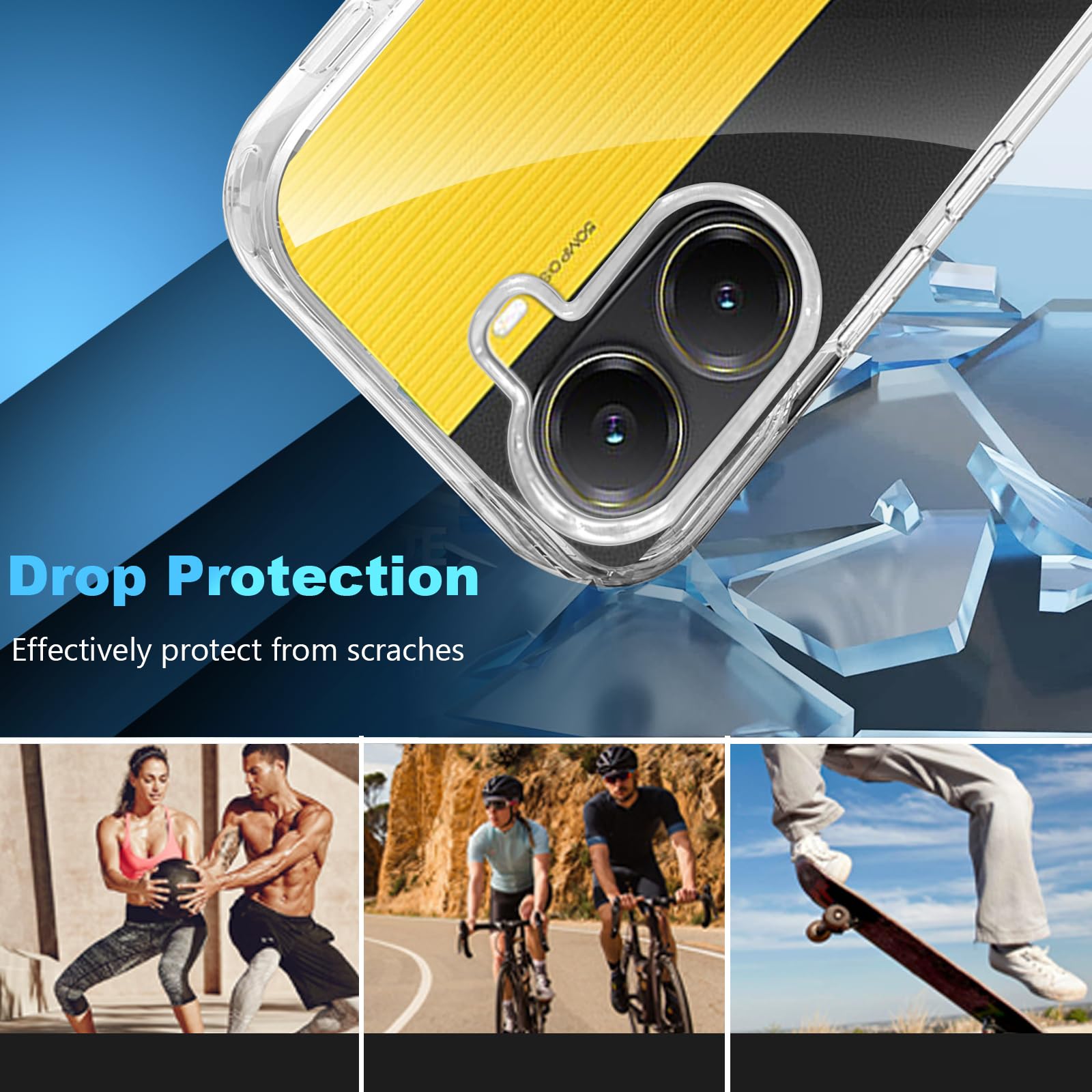 Etui do Xiaomi Poco X7 Pro 5G, odporne na wstrząsy etui do Poco X7 Pro z osłoną ekranu 360 Full Body Wytrzymała dwustronna przezroczysta obudowa TPU do Poco X7 Pro 5G, przezroczysta