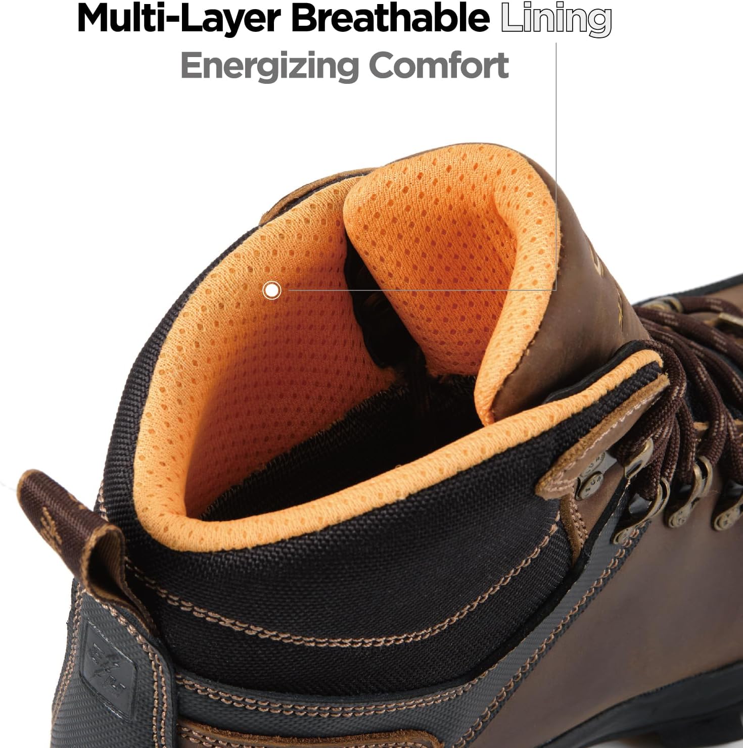 SUREWAY Men's 6" Soft/Steel Toe Lightweight Waterproof Work Boot - Leather,Lace Up,Oil/Slip Resistant Dual-Density Comfortable EH Construction Industrial Ankle Safety Men Work Boots,Roofing, Hunting - Image 5