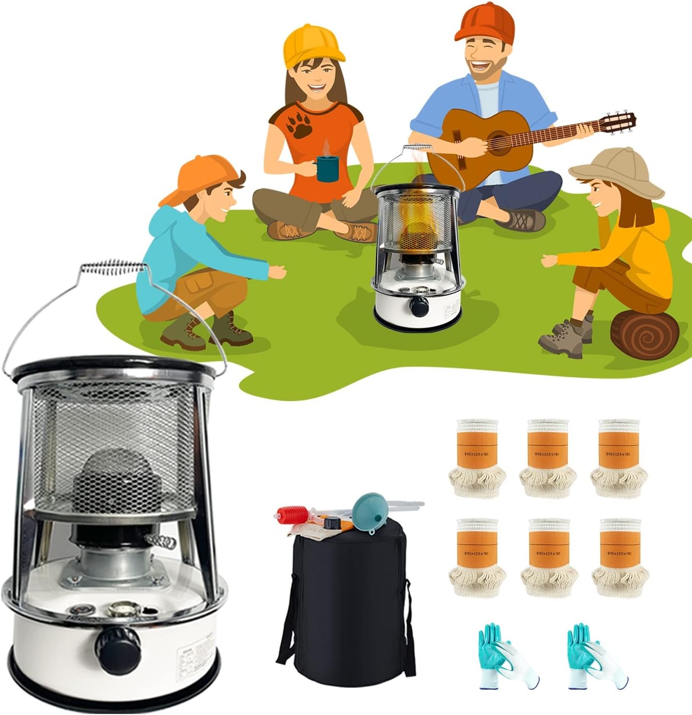 WENJIA Kerosene Stove Heater with Overheat Protection Emergency Stove