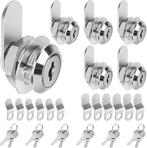 Cerraduras de leva para gabinete con llaves iguales, cilindro de 58'' (longitud) se adapta a un grosor máximo del panel de 38', juego de repuesto