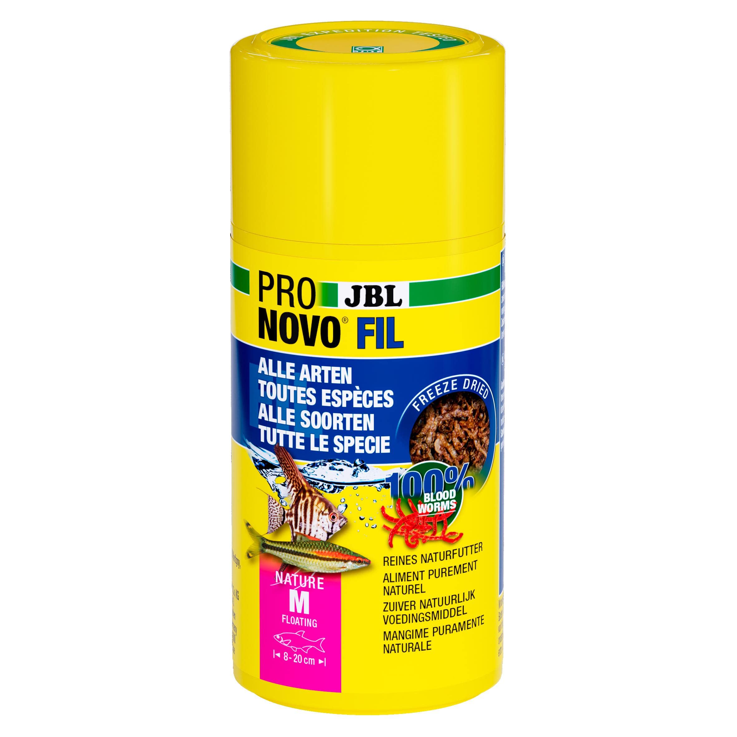 JBL PRONOVO FIL, czerwone larwy komarów, smakołyki dla wszystkich ryb ozdobnych 3-10 cm, 100 ml