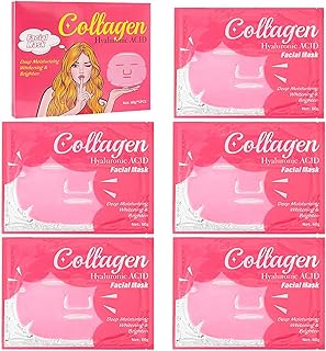 Cobertura facial hidratante,Cuidados com a Pele Facial Colágeno - Capa Hidratante Iluminadora com Ácido Hialurônico para Cuidados com a Pele Facial, 5 peças Bc