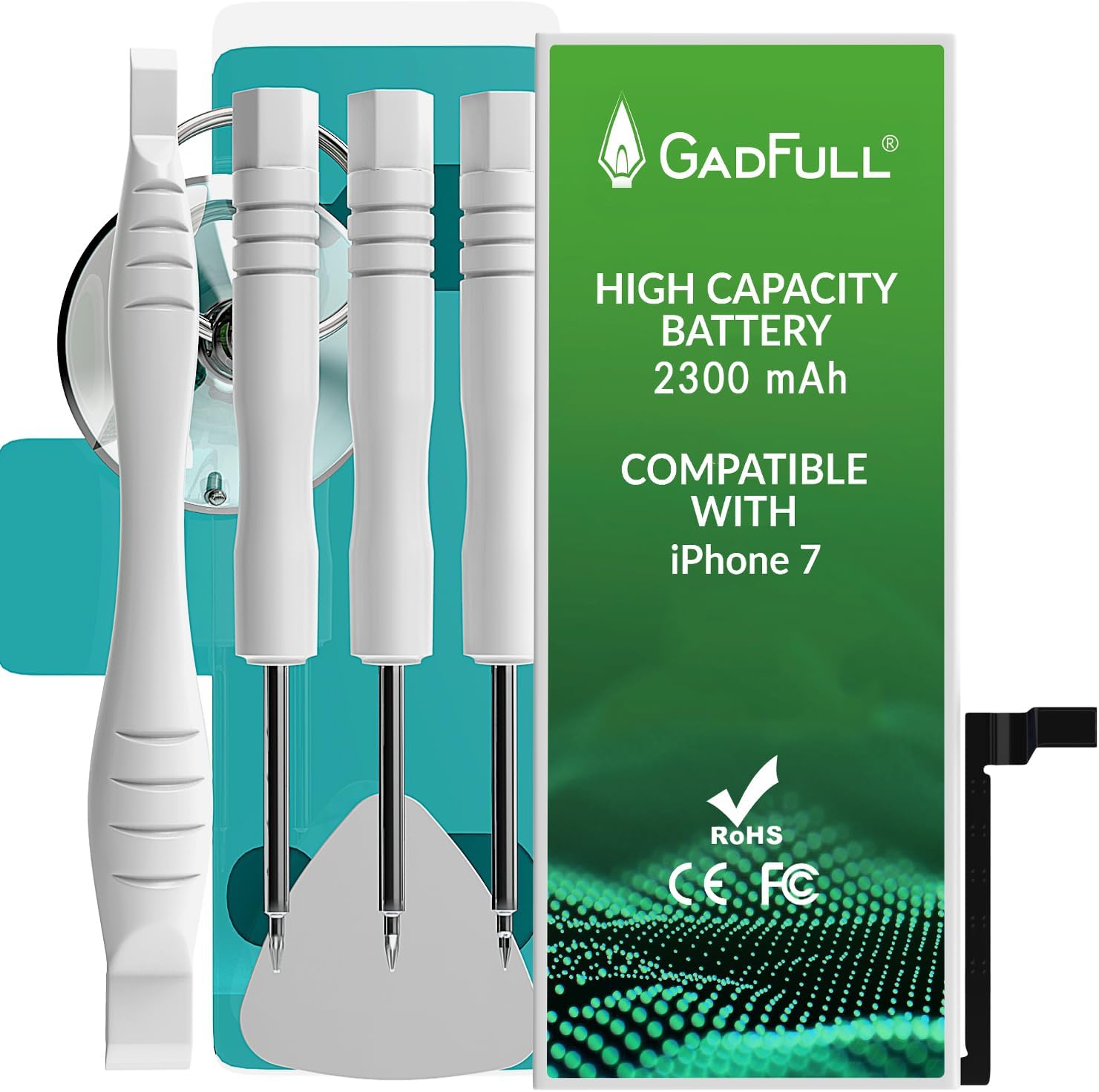 High Capacity Battery Compatible with iPhone 7 | 2022 Production Date | Manual Tool Kit and Profi Repair Set | Additional Mobile Phone Battery