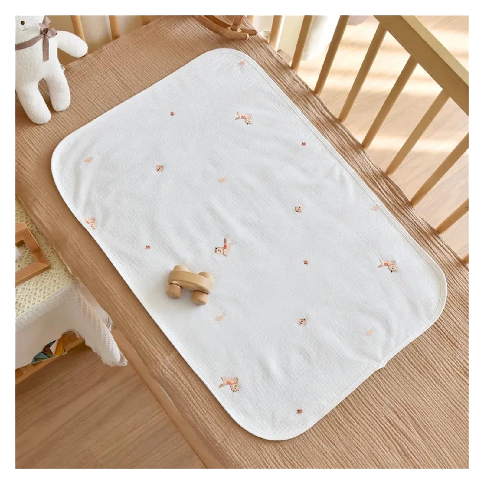 2pcs Waterproof Diaper Pad Washable Pad Cartoon Printed Bed Protector Diaper Bedding Urine Pads Cloth Breathable For Incontinence(Horse(70x90cm))