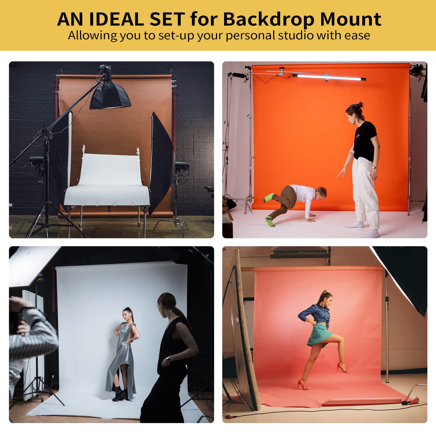 Selens Photography 3 rolls manual wall brackets background support Selens Photography 3 rolls manual wall brackets background support