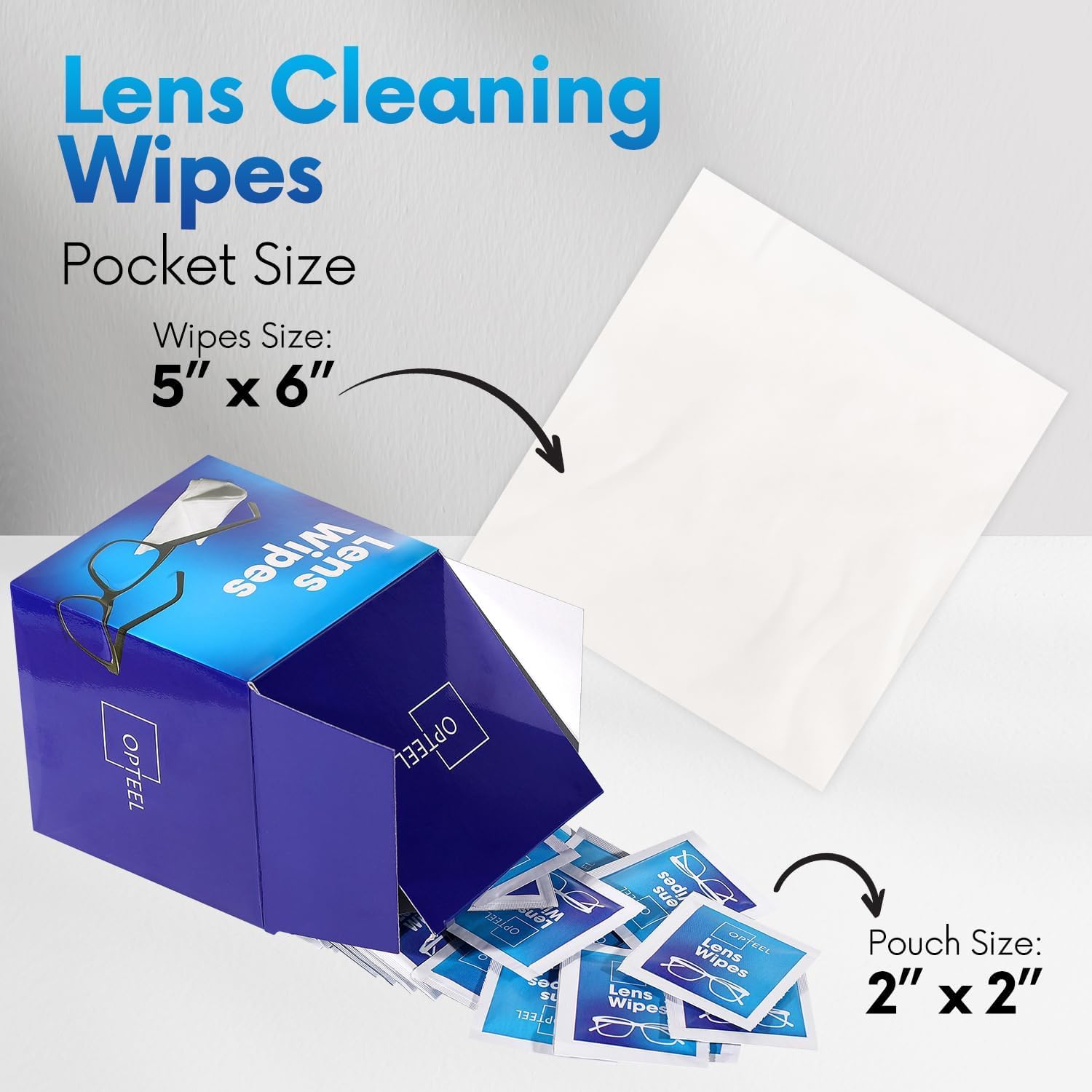 Toallitas para lentes – Caja de 3000 (6 x 500/cajas) toallitas de limpieza de lentes prehumedecidas – Limpiador sin arañazos y sin rayas para lentes de cámara, gafas de sol, teléfono, tableta y