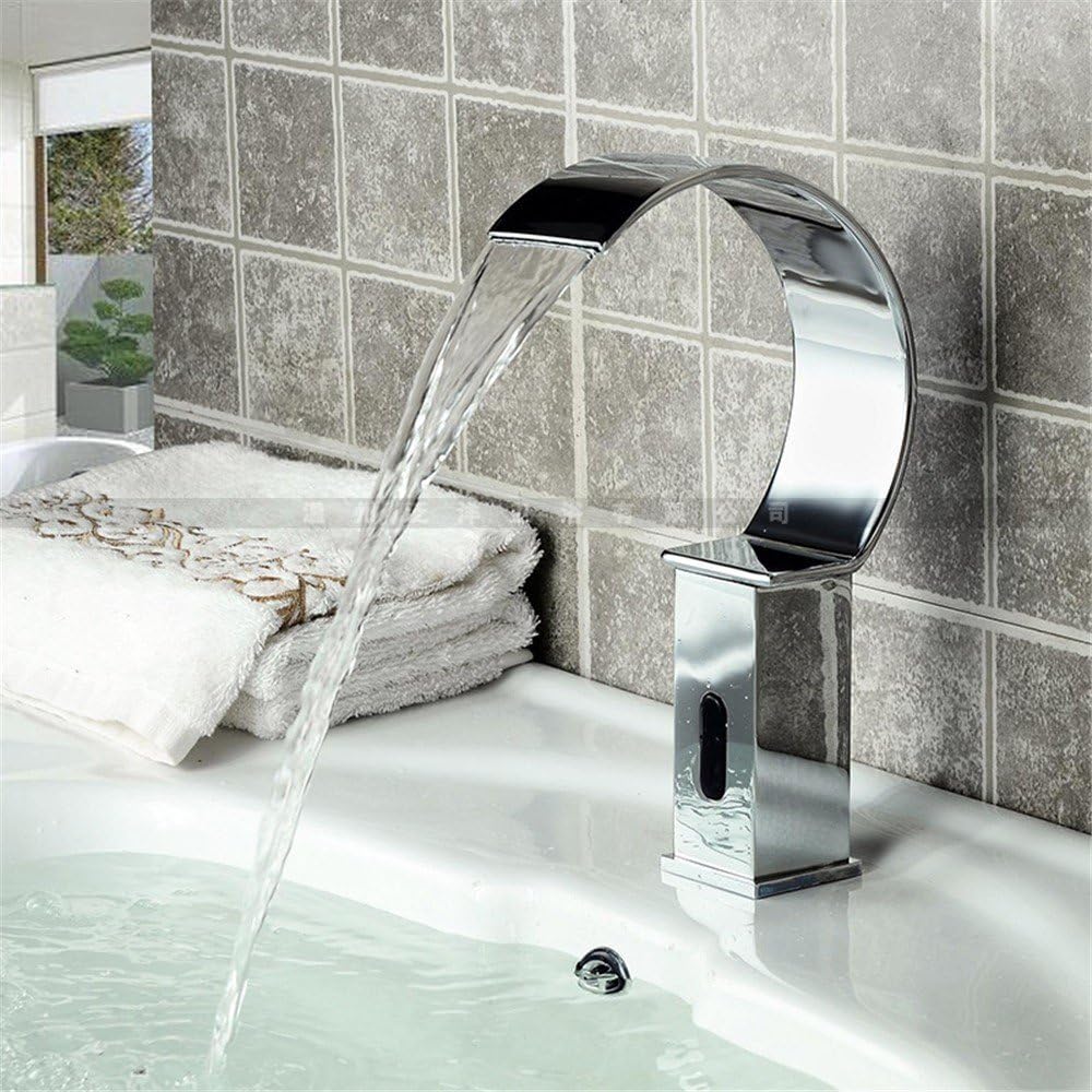 Modern Silver C sensor solenoid valve hands-free one hole smart sensor bathroom basin mixer/Bathroom Sink Taps/Basin Mixer Tap/Bathroom Tap/Bathroom Mixer/Bathroom Basin Mixer Tap/Sink Taps