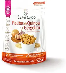 Biscoitos salgados sem glúten Leve Croc Palitos de Quinoa e Gergelim 120g