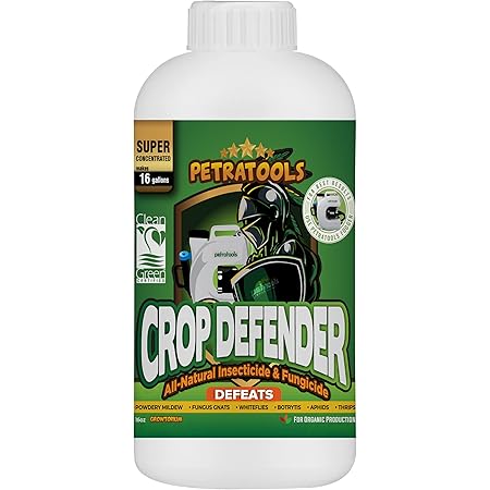 PetraTools Crop Defender Super Concentrate - Bio-Pesticide, Miticide, Fungicide, Insecticide for Indoor Plants, Spider Mite, Powdery Mildew, Mold Botrytis & More - 16 Oz