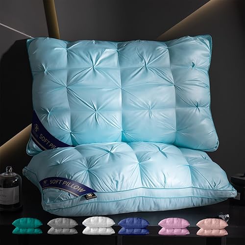 KSDSOAM Almohadas de cama cálidas y suaves para dormir, tamaño Queen, mullidas y súper suaves de lujo, relleno de plumón suave de alta calidad para disponible en Yaxa Venezuela