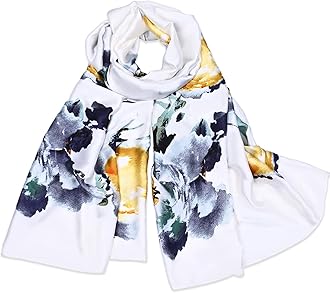 FINIZO Mulberry Silk Feeling Long Scarf for Women Large Shawls for Headscarf and Neck Sunscreen Shawls