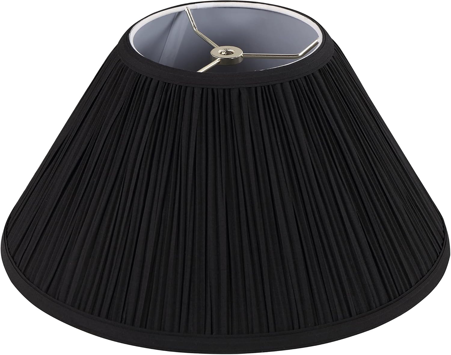 Aspen Creative 33141, Mushroom Pleated Traditional Spider Lamp Shade, Black, 6" Top x 14" Bottom x 18" Slant