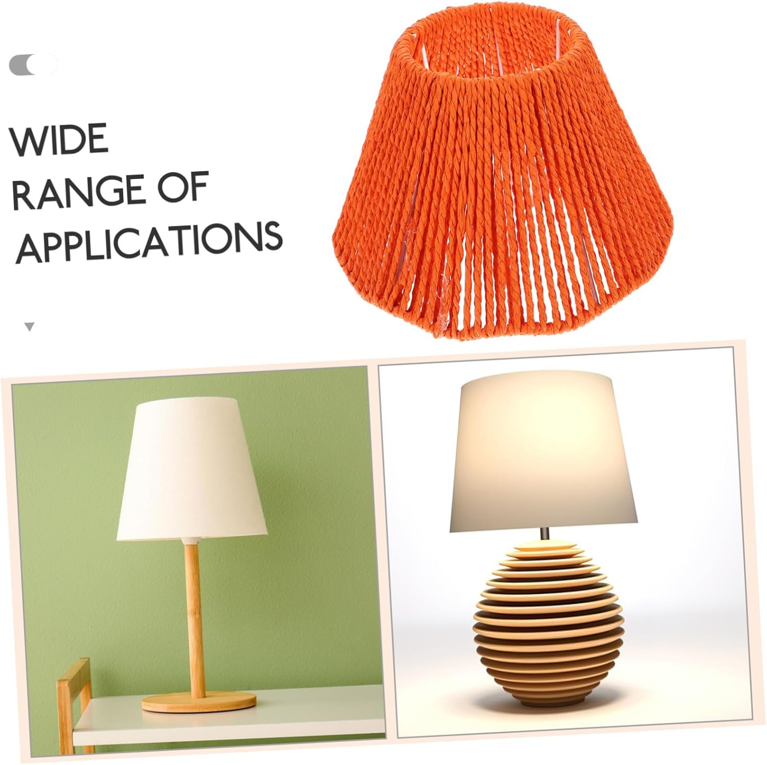 Woven Lampshade Replacement for Table and Ceiling Lights Rope Design Versatile Lighting Fixture for Living Rooms Bedrooms and Offices