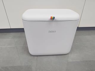 IMHO Hanging Trash Can 1.8Gal with Lid - Under Sink & Wall Mount Compost Bin, ABS Plastic Kitchen Waste Basket for Cabinet/RV/Bathroom