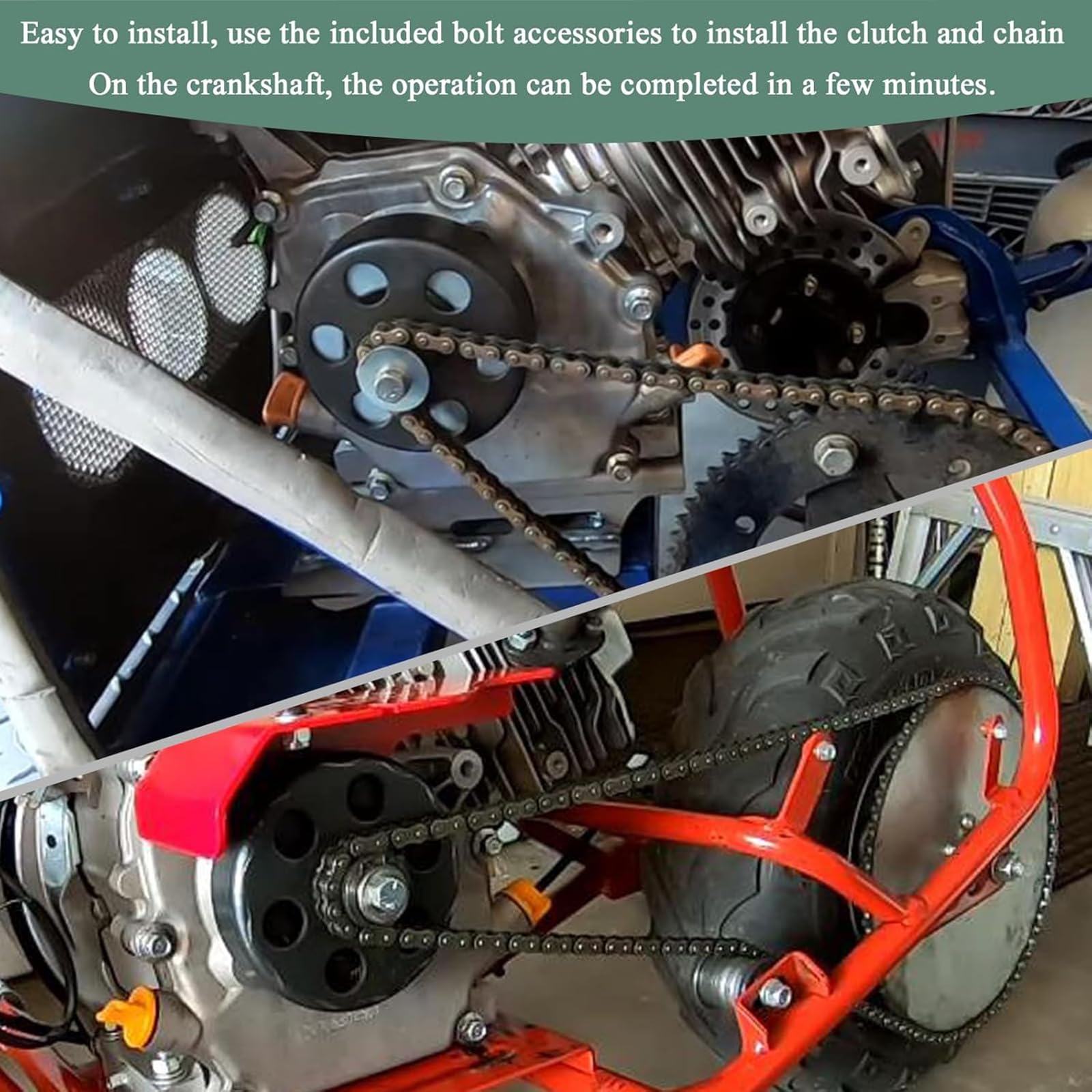 Mini bicicleta Go Kart embrague 5/8 pulgadas centrífugo embrague conjunto diámetro 12 dientes con 35 cadenas Predator 212 embragues motor para cortacésped Fun Kart 6.5HP