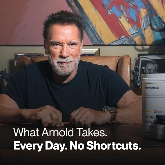 Momentous Arnold's Stack - Creatine Monohydrate Powder, Essential Grass-Fed Whey Protein Powder (Vanilla) & Vitamin D3 (2000 IU) - Daily Fundamentals to Support Muscle Strength & Longevity