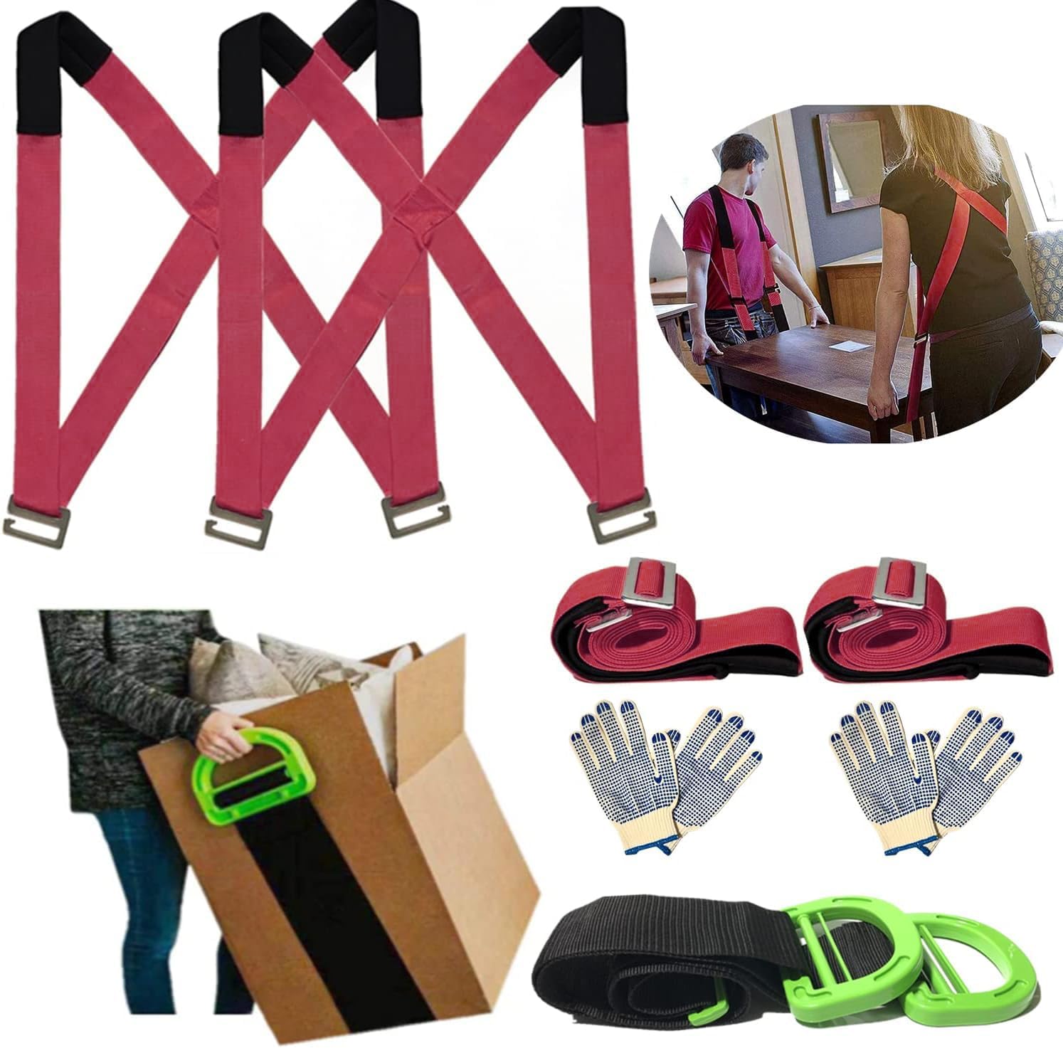 Sangles De Levage Déménagement 2 Personnes – Jusqu’à 200 Kg – Soulage Le Dos Et Simplifie Tout !