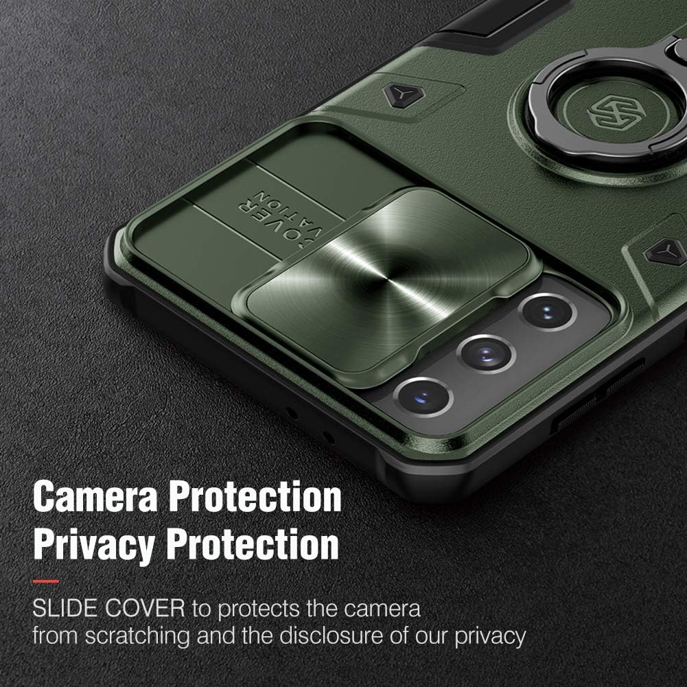 Nillkin Samsung Galaxy S21 Plus Case, CamShield Armor Slim S21 Plus Protective Cover Case with Camera Protector Hard PC Anti-Scratch Phone Case for Galaxy S21 Plus 6.7'' Dark Green