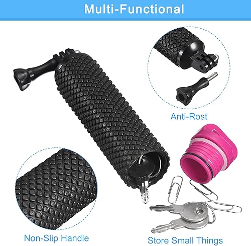 Miniatura 4 de uxcell Empuñadura flotante impermeable para cámaras de acción, cámara de deportes acuáticos, con correa de muñeca ajustable, verde y negro