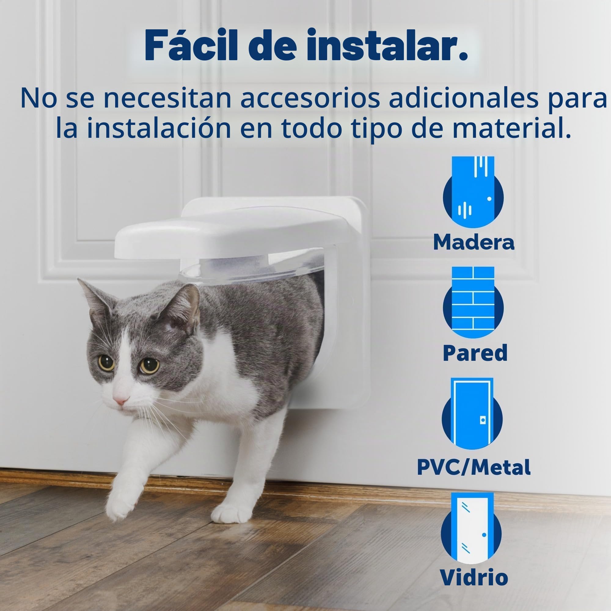 PetSafe Petporte - Gatera con Microchip, Puerta Inteligente para Gatos con Microchip, Acceso Selectivo - hasta 7kg