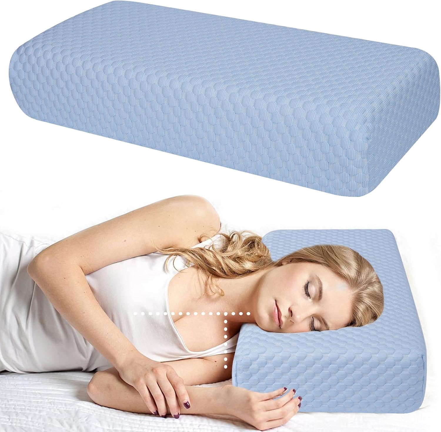 Cube Memory Foam Pillow Side Sleeper Pillow for Neck and