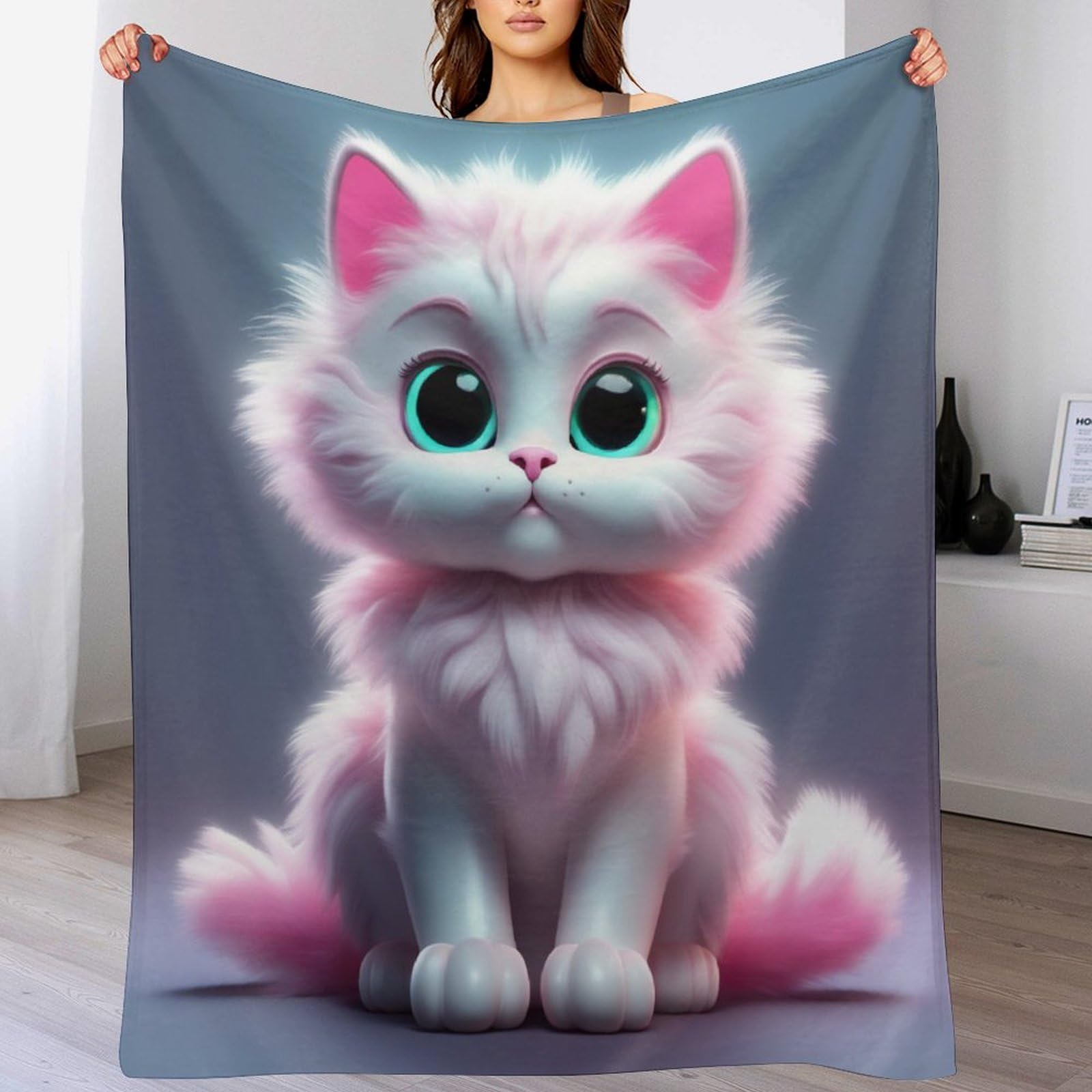 Couverture chat flannel chaude : oubliez le froid sur votre lit ou canapé avec ce plaid