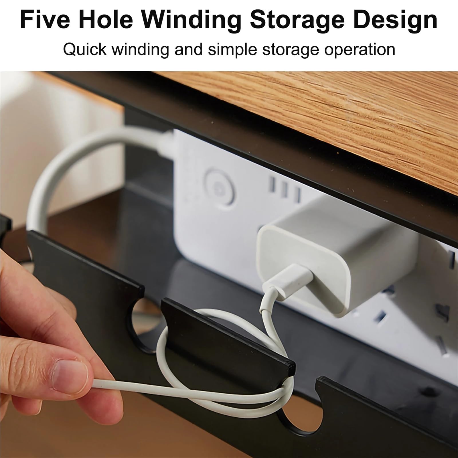 Bandeja Organizadora De Cables Bajo El Escritorio Bandeja de gestión cables for debajo del escritorio, soporte for con abrazadera, sin perforación, suministros espaciosos y resistentes(Black)