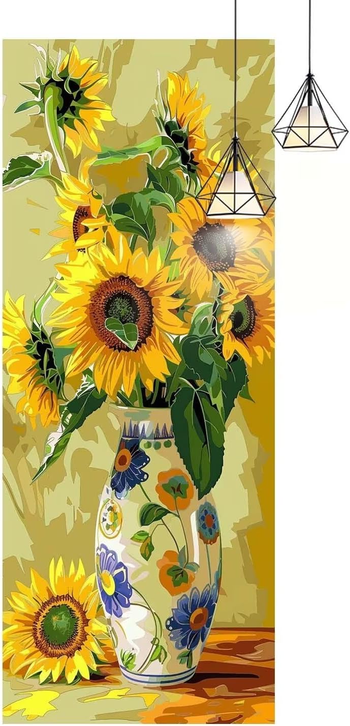 5d ダイヤモンドアート 四角いビーズキット 大きいサイズ 100x200cm 全面貼り付けタイプ ダイヤモンド塗装 ひまわり 生花