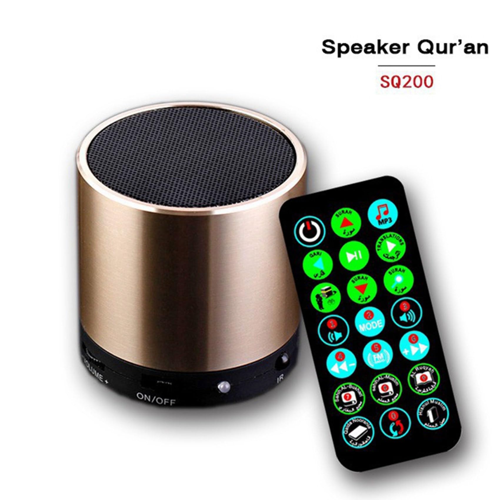 4 x głośnik muzułmański z Koranu, Smart Koran, mały przenośny pilot zdalnego sterowania, Bluetooth, MP3, FM, IF, odtwarzacz Ramadan, Hajj,