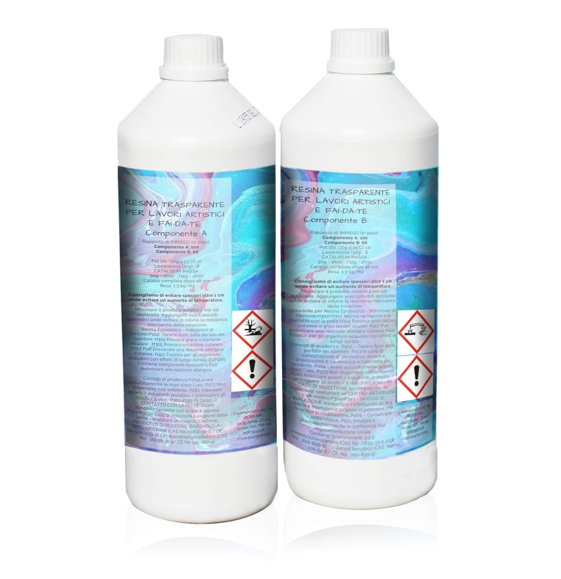 Resin Pro Art Pro Résine Époxy 3,32 Kg Idéale pour les Œuvres Artistiques, Sols et Bricolage, Carrelage Mural, Bois, DIY, Rabotage, Création d'Objets d'Art, à Haute Viscosité