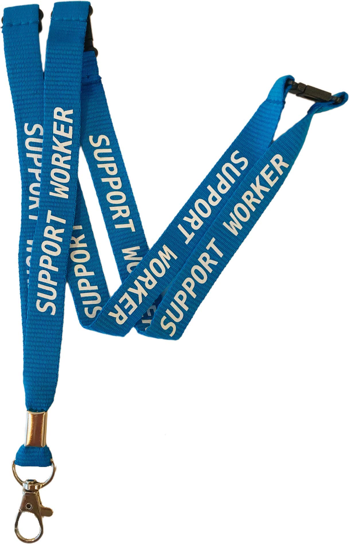 PAC Supplies Global 15mm Blue Support Worker Neck Lanyard With 3 Point Safety Breakaway