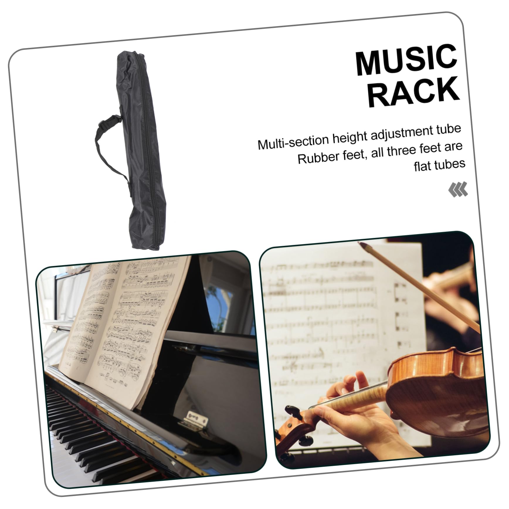 ibasenice Leggio Porta Spartiti Leggio Treppiede Forniture Musicali Supporto Per Spartiti Musicali e Stabile Per Uso Lungo Termine
