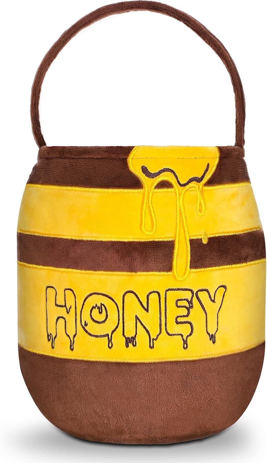SATINIOR Halloween Honey Dinosaur Candy Bucket Pot with Handle | Trick or Treat Bag for Costumes, Honey Bee Dinosaur Egg, Fabric Construction, Halloween Candy Collection