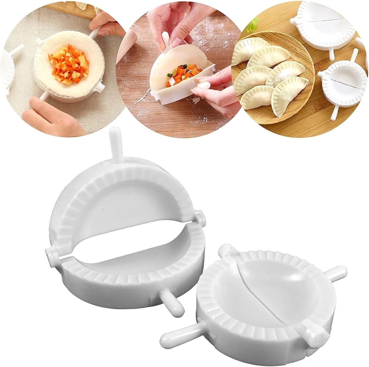 3pcs Dumpling Maker Set Pasty Molds Cutter Gyoza Empanada Mould Pierogi Pie Dough Pastry Wrapper Press