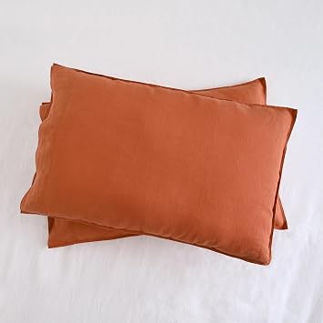 100% Linen Pillow Cases Standard Size 20x26 Inch Set of 2