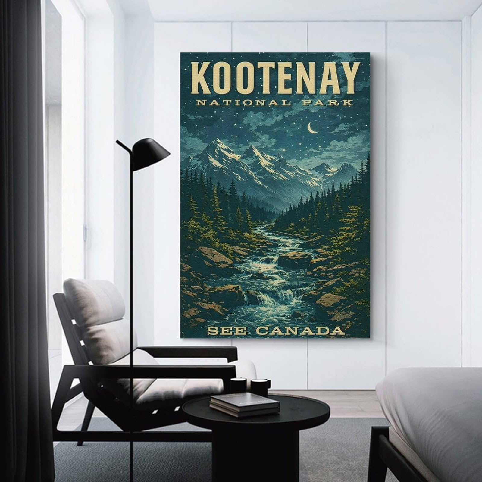 Junmoney Unframe-Style-20 Wall Picture Print Kootenay National Park Vintage, 20X30inch(50X75cm), For Workspace Walls, Study Corners Or Bedrooms, A Smart Decor Choice For Study Walls