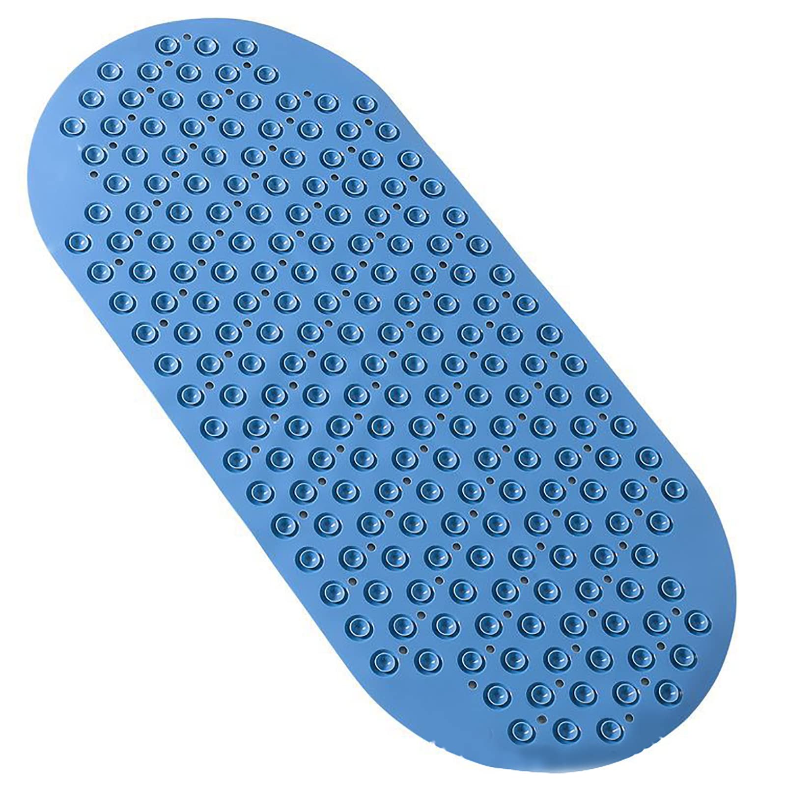 Tapis de bain antidérapant en PVC bleu 88x40 cm avec ventouses
