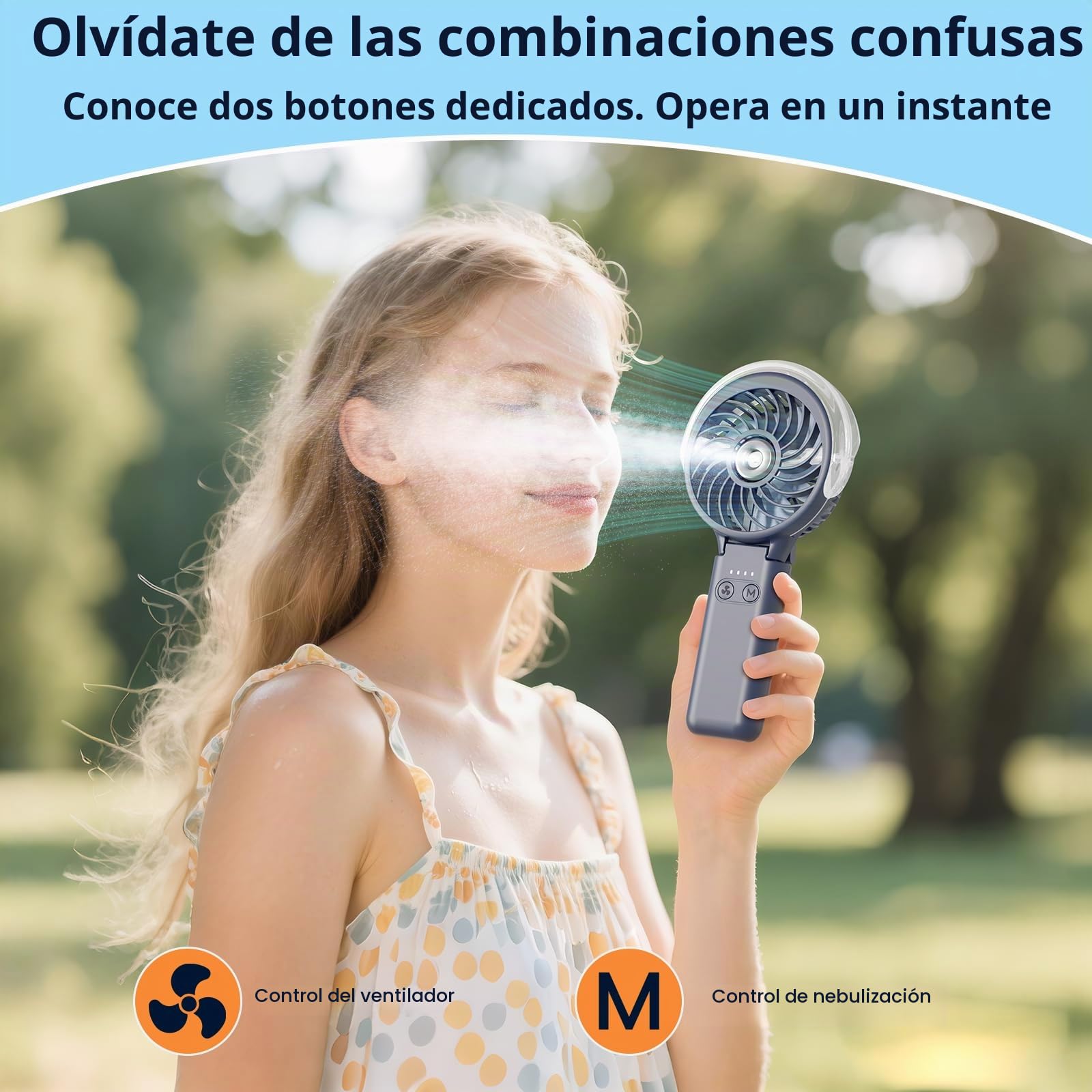 Ventilador de niebla de 5000 mAh con cargador portátil