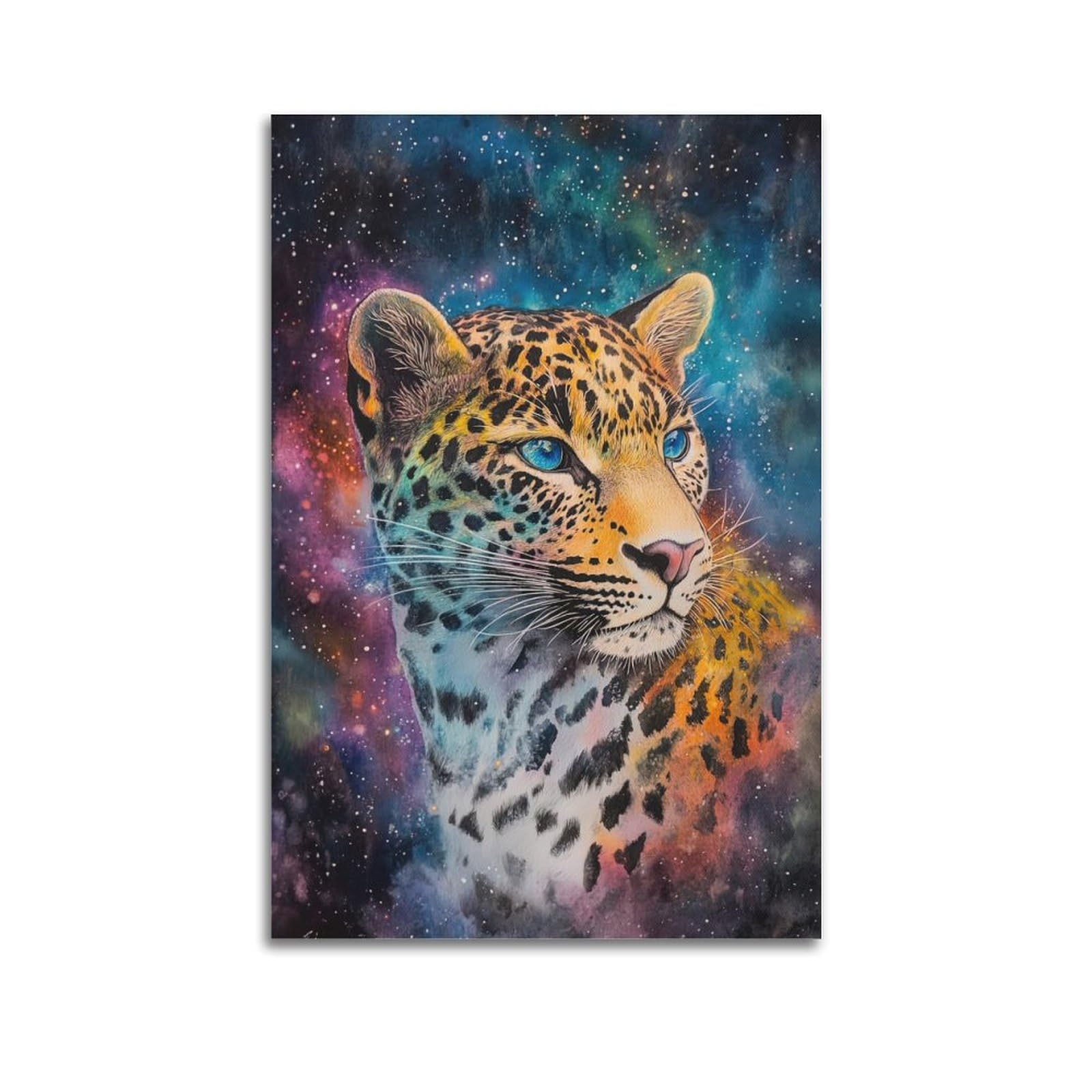 ZSZWHJ Animal Poster Leopard in The Universe Poster Decorative Painting Canvas Wall Posters And Art Picture Print Modern Family Bedroom Decor Posters 24x36inch(60x90cm)