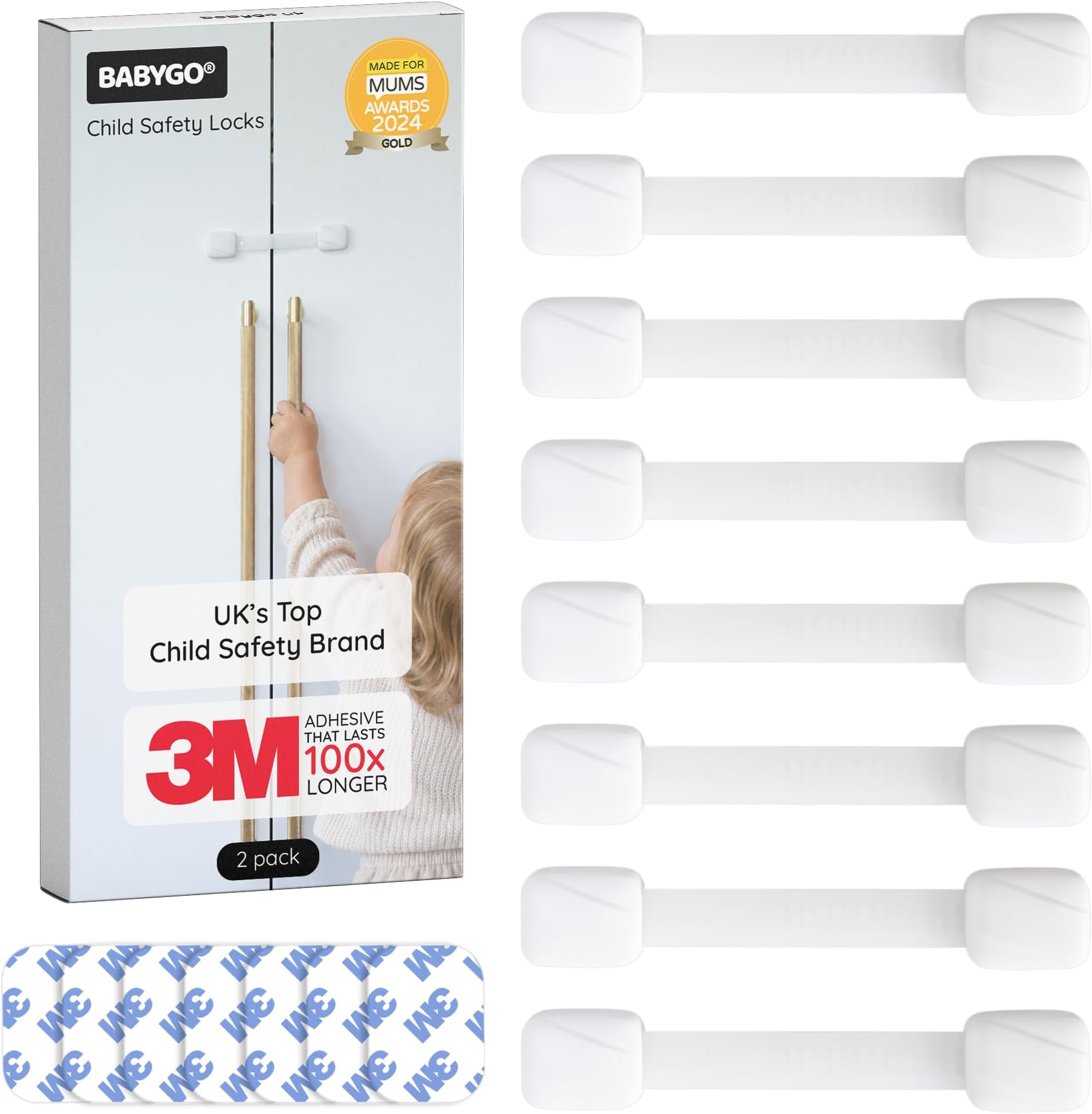 – Child Safety Cupboard Locks, 8 Pack, Extra Strong 3M