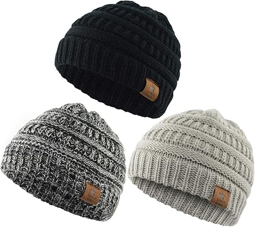 Zando Gorros de bebé cálidos para niñas y niños gorro de punto para bebés gorro de invierno lindo y suave para niños pequeños gorro grueso para bebé