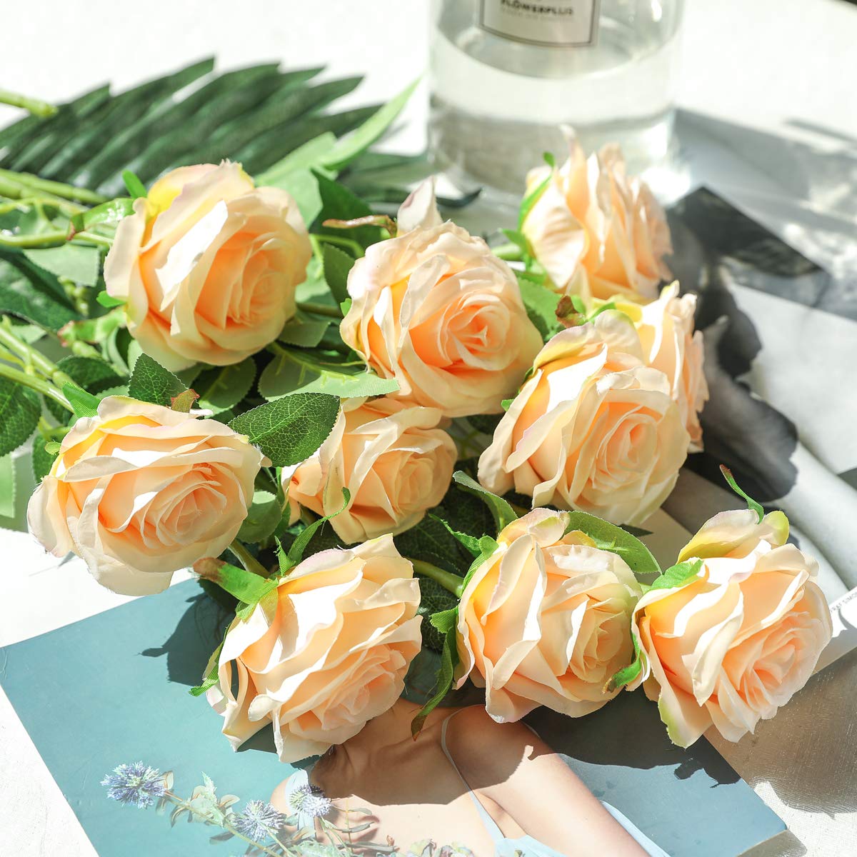 12 Rose Artificiali Realistiche In Seta - Bouquet Fiori Finti Con Stelo Lungo 50 Cm Per Matrimoni E Decorazioni Casa (colori Misti)