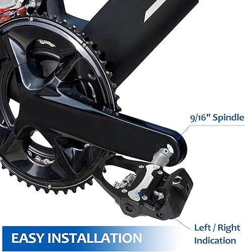 Miniatura 4 de ZCVTBYE - Pedales de bicicleta de doble plataforma con tacos, compatibles con sistemas Shimano SPD y Delta, para Peloton, bicicleta de carretera,