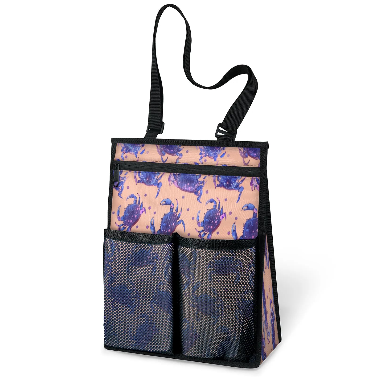 Ourtheme Animals Crab Portable Shower Bag for Travel Gym Camp Beach Tote Shower Caddy Bags Hanging Toiletry Organizer