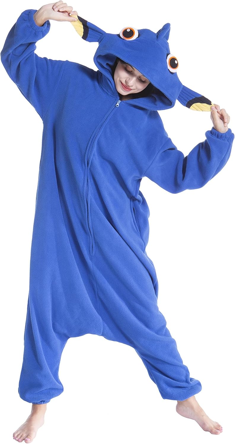 SimZoo Adult Animal Onesie Pajamas, Men and Women's Animal Cosplay Costume Sleepwear, One-Piece Unisex Homewear