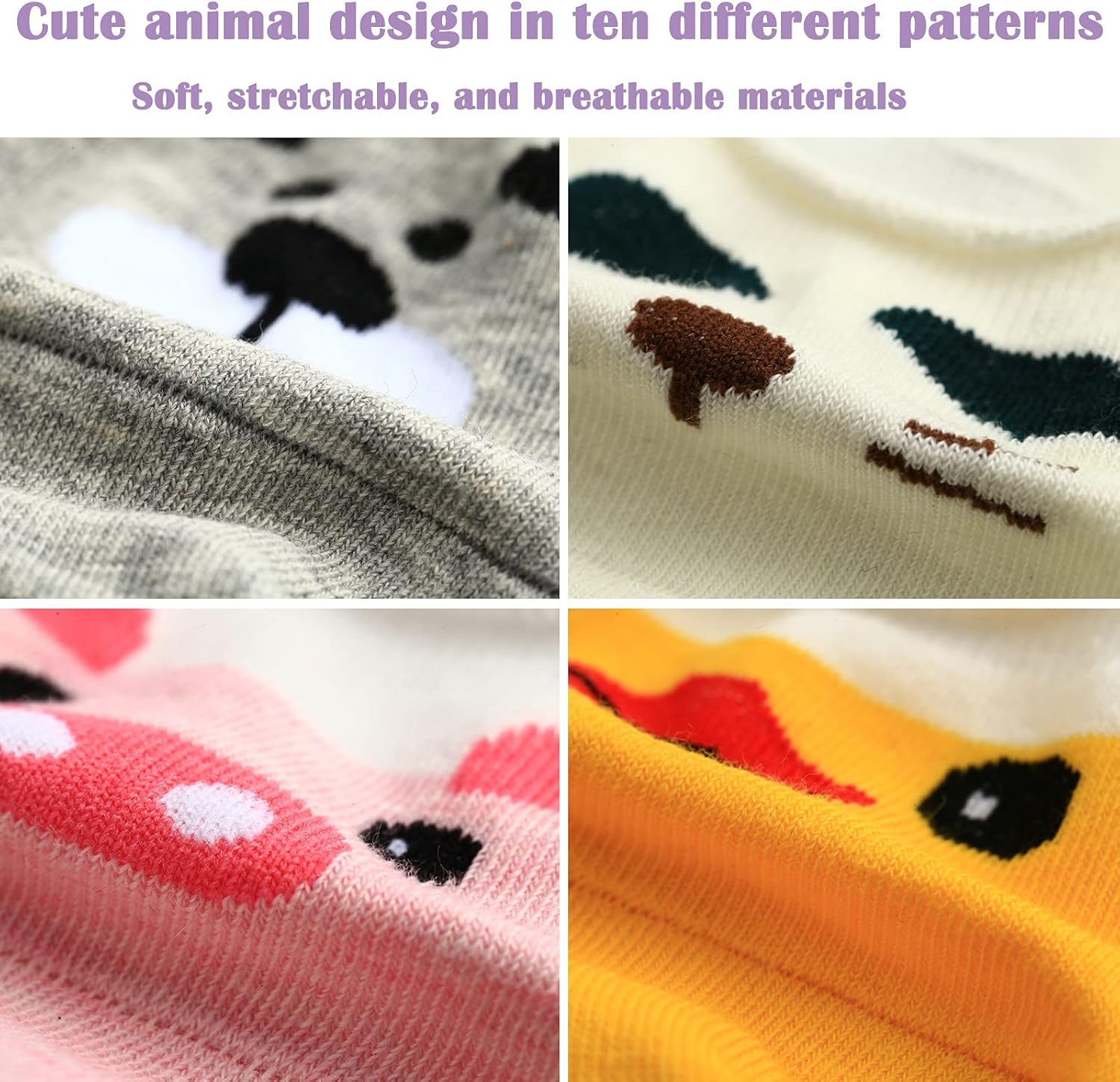 Miniatura 4 de Paquete de 10 calcetines invisibles para mujer, con forro invisible, de perfil bajo para zapatos de barco