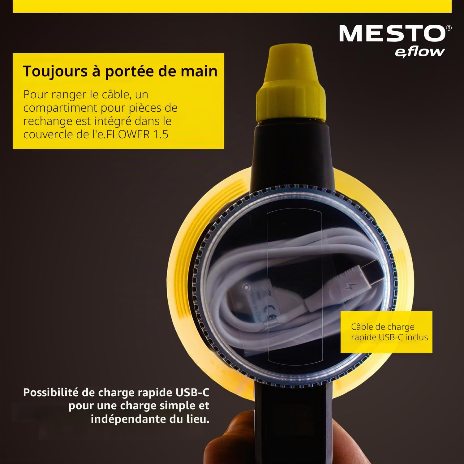 Mesto e.Flow e.Flower 1.5 Pulvérisateur à Batterie 1,5L | 360° | Jardin et Plantes | Buse réglable | Affichage numérique de la Batterie | Pulvérisateur à Pression sans Fil