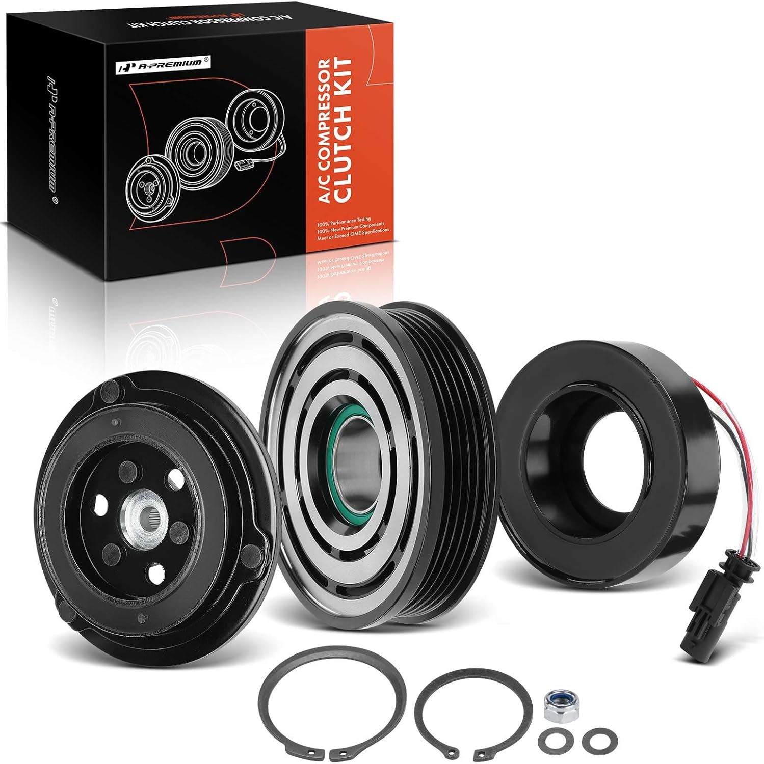 A-Premium Air Conditioner AC Compressor Clutch Kit Compatible with Chevrolet Cruze 2015-2019 1.4L, Cruze Limited 2016 1.4L