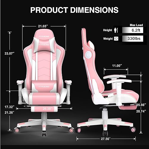 Miniatura 2 de GTRACING Silla de juegos con reposapiés, altavoces, silla de videojuegos, Bluetooth, música, resistente, ergonómica, para computadora, oficina,